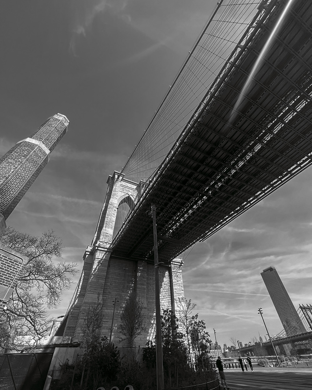 The Brooklyn Bridge from below